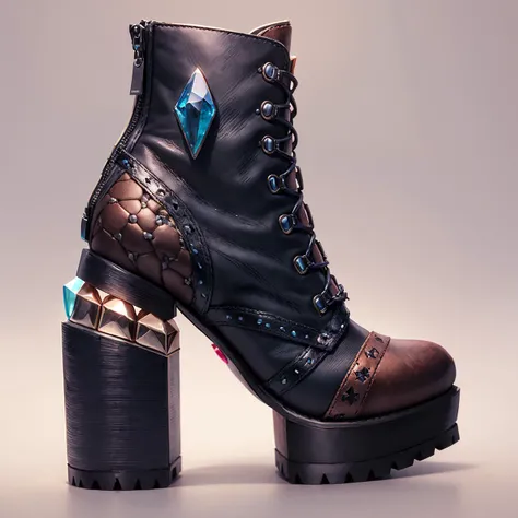 (GemStoneAI:0.8) : high heels, biker boots, product photo, design concept, intricate ; <lora:gemstoneai_v10:0.8>