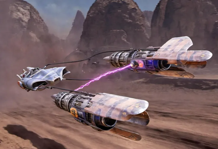 a photo of podracing, silver vehicle, Mutara Nebula background, <lora:podracing_sdxl_15:0.8>, high resolution, beautiful, highest quality, masterpiece, highly detailed