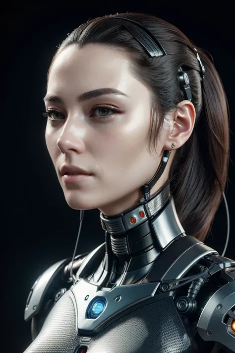 Character Sheet, complex 3d render ultra detailed of a beautiful porcelain profile japan woman android face, cyborg, robotic parts, beautiful studio soft light, rim light, vibrant details, luxurious cyberpunk, lace, hyper realistic, anatomical, facial musc...