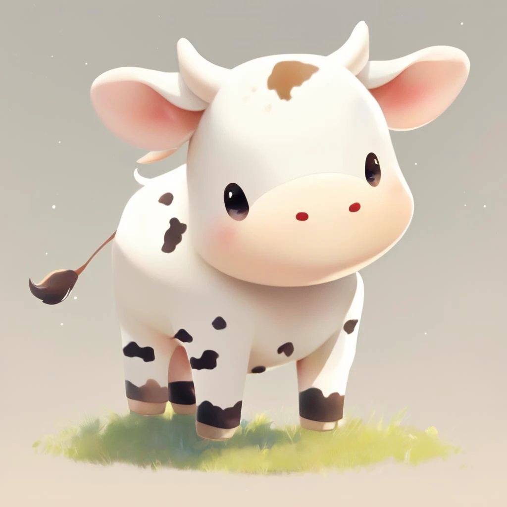 there is a cow that is standing in the grass