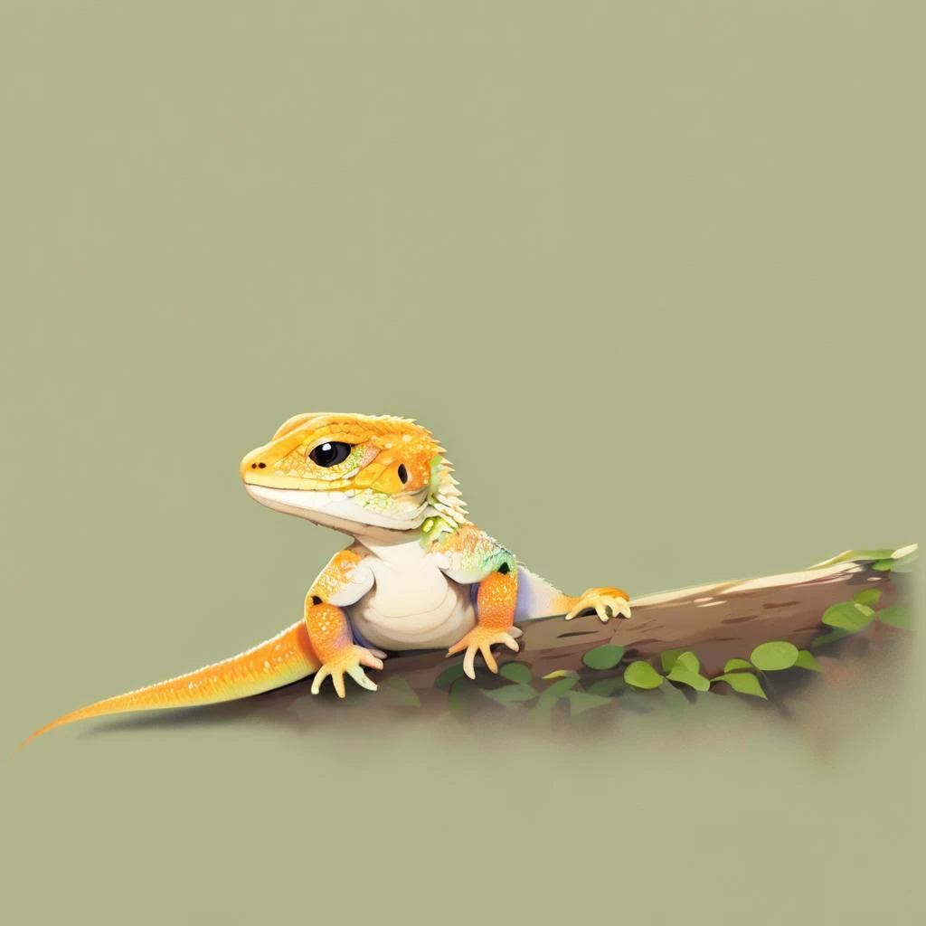 there is a lizard sitting on a branch with leaves