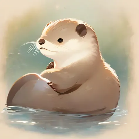 a close up of a small otter floating on top of a body of water