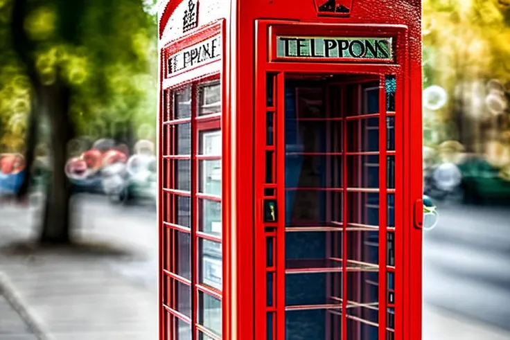 500R,((A telephone booth on a street corner)),bright background,masterpiece,best quality,super detailed,high resolution,very detailed,8k uhd, (fidelity, fidelity: 1.5) , realistic, (natural light), (bokeh: 1.5), (depth of field:1.2), bokeh background, amaz...