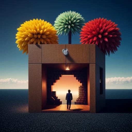 a close up of a person standing in a doorway with flowers on top of it