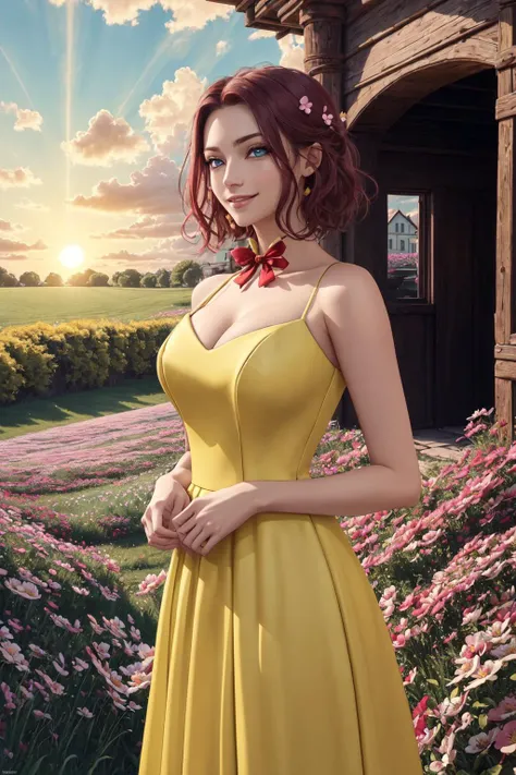 (best quality, masterpiece:1.3),kallencodegeass,(yellow formaldress:1.3), extremely detailed,solo,1girl,(colorful),(finely detailed beautiful eyes and detailed face),blue eyes,red hair,cinematic lighting,extremely detailed CG unity 8k wallpaper,solo,smile,...