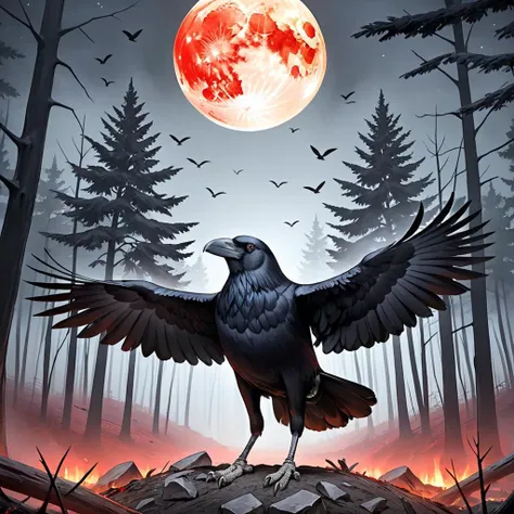 crow, duskull, dusk, crows fall all over the ground, dark forest, communism, utopia, the departed souls of the dead, huge red moon, frightening (zoza), crown, dense bodies of soldiers,
best quality, high quality, highres, masterpiece,
<lora:crow SDXL-0000...