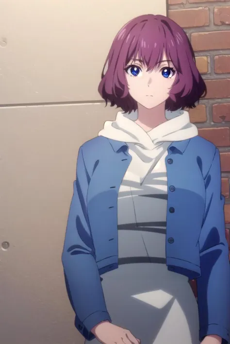 tangrou, <lyco:tangrou-lyco-nochekaiser:1>,
tang rou, short hair, (purple eyes:1.1), purple hair,
break jacket, hood, hoodie, bl...