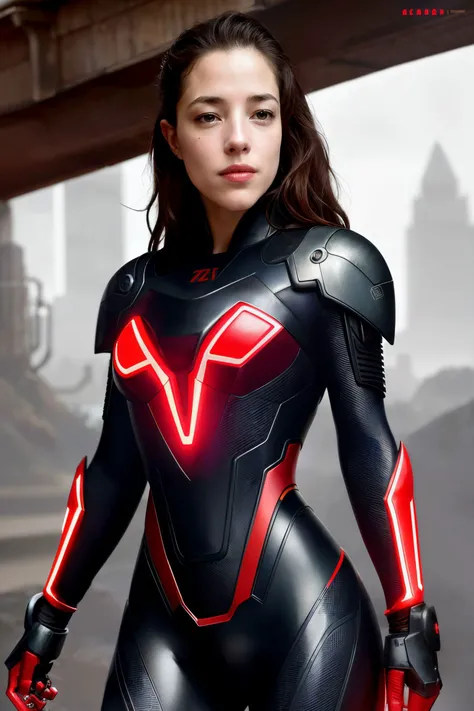 oliviat, ((best quality)), ((masterpiece)), (detailed), Midjourney Style, close-up, woman, robot, red eyes, concept art, inspired by Marek Okon, digital art, Crysis Nanosuit, futuristic, (glowing elements:1.1), 4:3 aspect ratio, dynamic duo