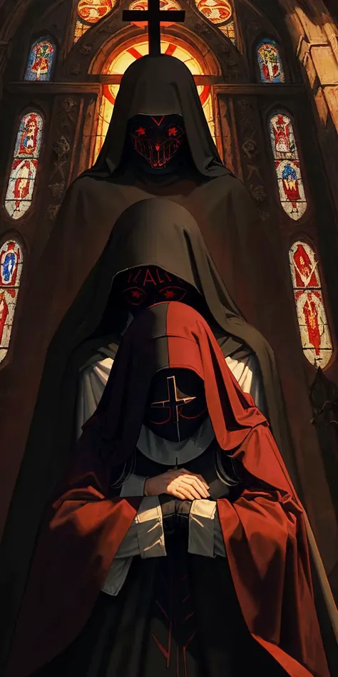 doomsdayx style, nun, praying, church