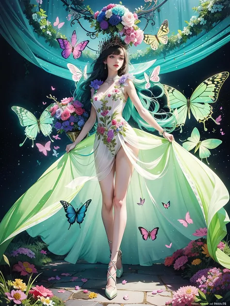 <lora:leafgirl:0.8>, leafgirl, [full body:0.8], on floor, 
chaos, elegant, vivid colors, art by Anne Bachelier, atmospheric, a girl, elegant, butterflies, flowers blooming, in motion, dramatic, full body, organic composition, luminous design, pastel colour...