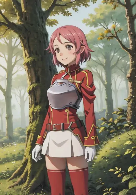 <lora:swordartonline_pack:0.6>,SAO-Lisbeth,solo,smile,forest city