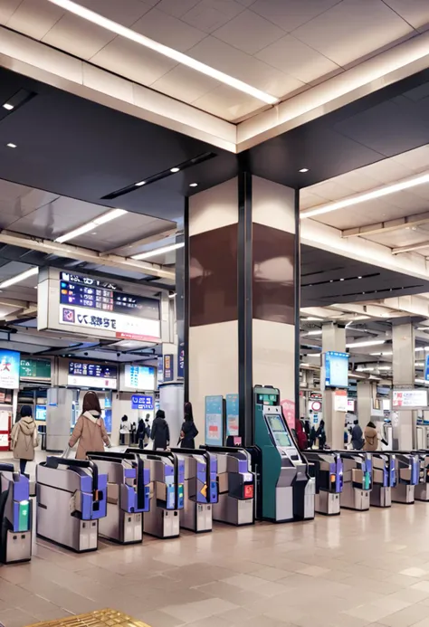 masterpiece, best quality, very aesthetic, absurdres,
umeda3f, automatic ticket gate, scenery, indoors, tiles, ceiling light, ti...