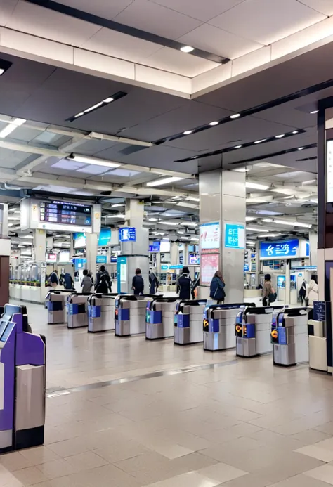 arafed view of a terminal with people waiting for their luggage