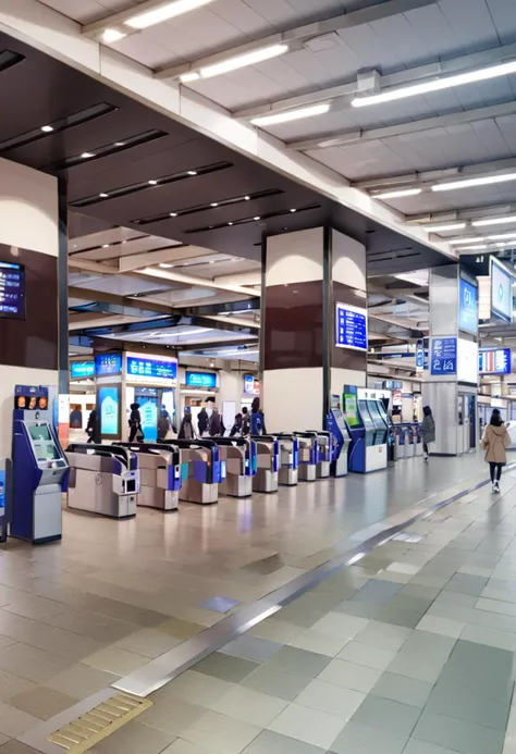 there are people walking through an airport terminal with luggage