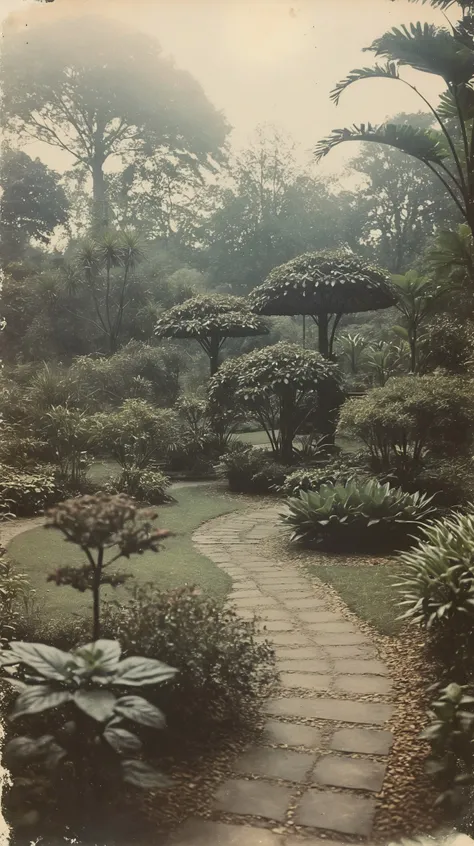 35mm Vintage photo of, botanical garden in 1800, <lora:Vintage_Street_Photo:0.85>