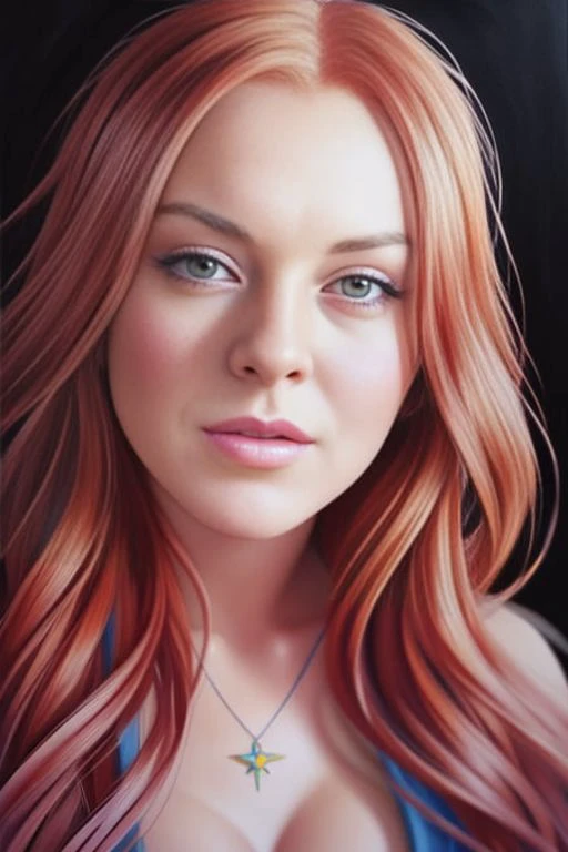 lindsaylohan-15500 is the queen of rainbow magic, anime Character Design, Unreal Engine, Beautiful, Tumblr Aesthetic,  Hd Photography, Hyperrealism, Beautiful Watercolor Painting, Realistic, Detailed, Painting By Olga Shvartsur, Svetlana Novikova, Fine Art