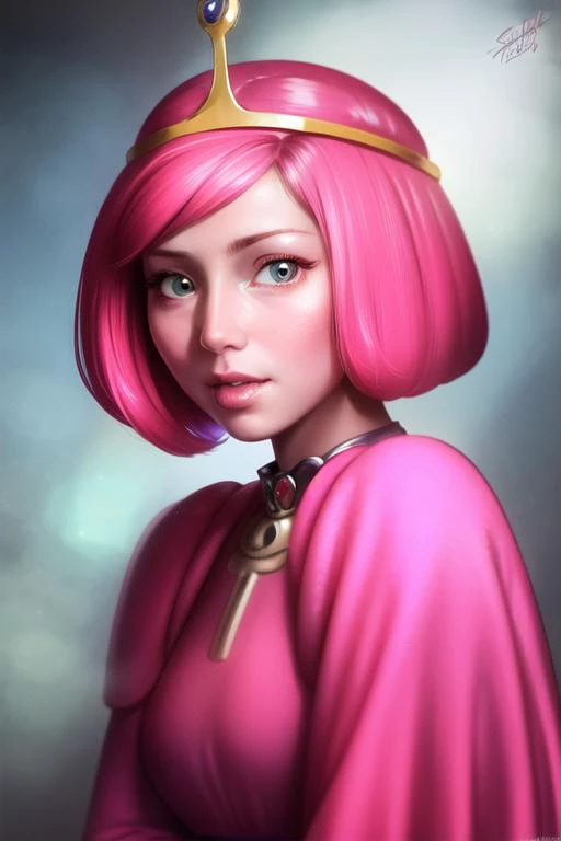 <lora:adventureTime_v10:1> ADVENTURE TIME
PRINCESS BONNIBEL BUBBLEGUM, proportional eyes, (realistic:1.5), extremely detailed, hyper detailed, soft lighting, detailed background, extreme detail background, sharp details, beautiful face, symmetrical eyes, s...