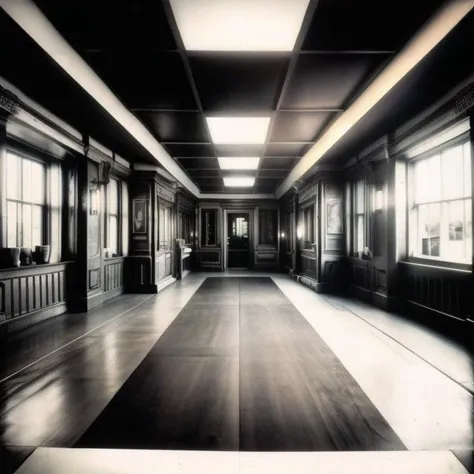 photo (colonycorridor:1) house interior, wooden floors, 1980's decor