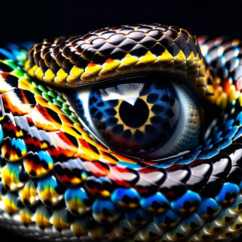 Colorful ink cascaded the canvas,forming rattlesnake eye,photo,studio lighting,hyperrealistic,big depth of field,concept art,colors,hyperdetailed,hyperrealistic,(big depth of field),(moody lighting),(ambient light),((cinematic)),