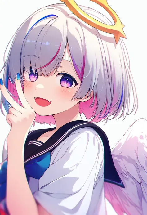 anime girl with angel wings and a halo on her head