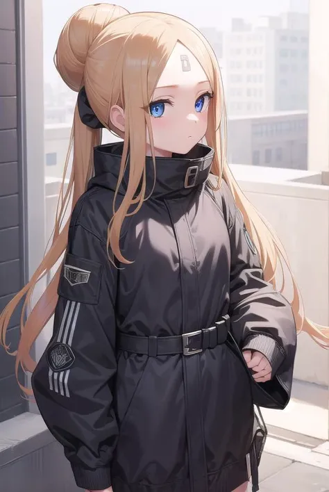 abigailwilliams, <lora:abigailwilliams-lora-nochekaiser:1>,
abigail williams, blonde hair, blue eyes, forehead, long hair, parted bangs,
BREAK bandaid, bandaid on face, bandaid on forehead, belt, black bow, black jacket, crossed bandaids, hair bow, hair bu...