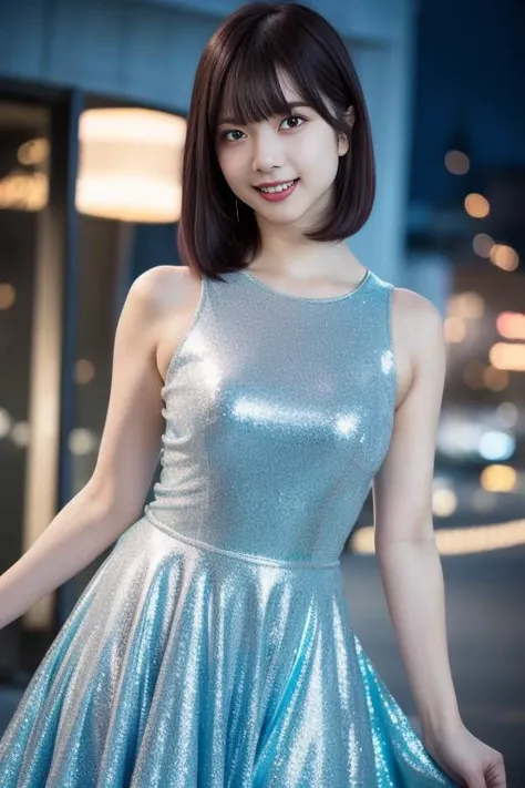 1girl,(wearing a blue sleeveless glittery evening dress:1.3),(RAW photo, best quality), (realistic, photo-realistic:1.4), masterpiece, an extremely delicate and beautiful, extremely detailed, 2k wallpaper, Amazing, finely detail, extremely detailed CG unit...