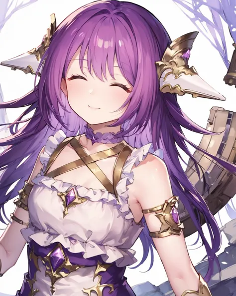 masterpiece, best quality, illustration, highres, ray tracing, ultra-detailed, 
<lyco:GoodHands:1.0>,
<lyco:aeneaV1:0.7>1girl, aenea, purple hair, closed eyes, armlet, bare shoulders, smile,