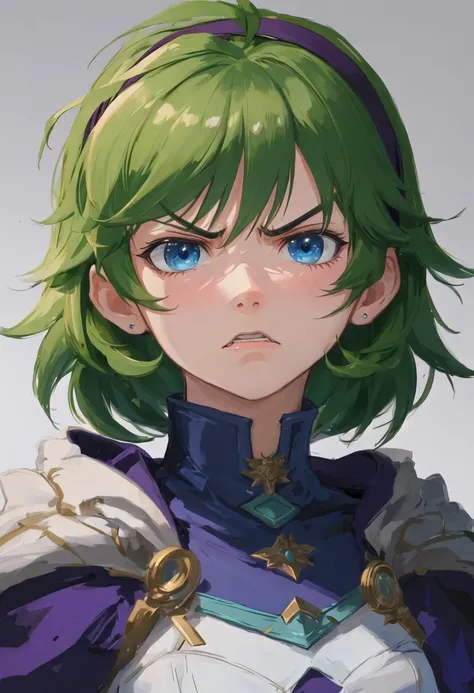 best quality, masterpiece, highres, solo, {nino_fireemblem:0.90}, angry, annoyed, portrait, looking at viewer