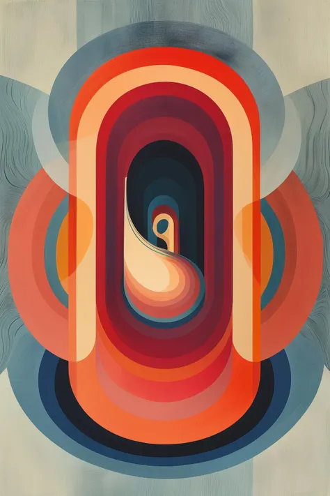 a painting of a colorful abstract design with a spiral design