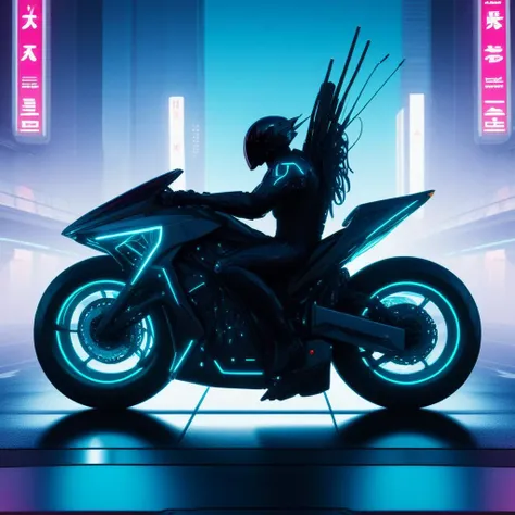 <lora:C7b3rp0nkStyleXL:1.3> C7b3rp0nkStyle motorbike, cyberpunk, sci-fi, futuristic, tech