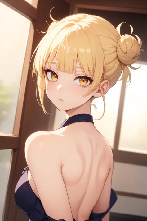 1girl, masterpiece , (delicate body features), hard ligths,,(32k super-resolution) <lora:toga_himiko_v1:1> toga himiko,blonde hair,yellow eyes,short hair