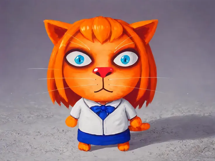 there is a toy cat with a tie and a shirt on