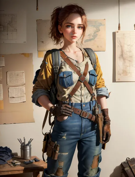 (Color Photo:1.3), best quality, portrait of cute woman, 21 years old, (__advanced-post-apocalyptic-outfits__:1.3), (__advanced-post-apocalyptic-weapons__:1.3), (__advanced-post-apocalyptic-accessoires__:1.3),  (__advanced-post-apocalyptic-locations__:1.3)...