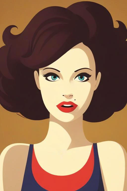 Colorful vector artwork of a woman by Malika Favre <lora:Malika_Favre_Style_XL>