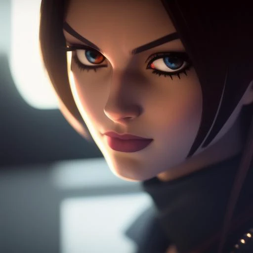 sexy cute brunette woman, mix of darkest dungeon style and darkestdungeon style and clonewars style and clone wars style and joj...