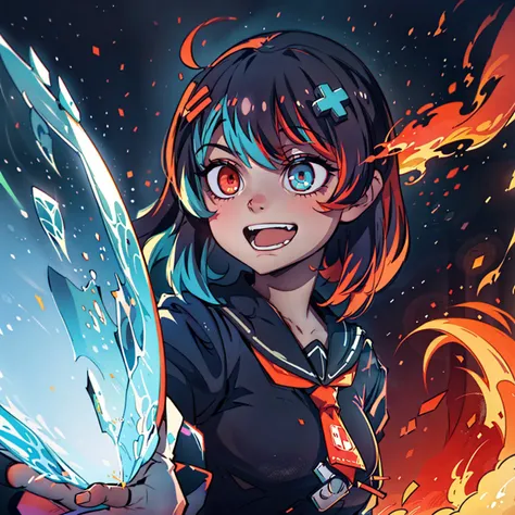 grainy, masterpiece,detailed illustration,
BREAK <lora:Switchchan:0.7>, switch-chan walking towards menacingly tilting head grinning widely with glowing eyes and torn clothing,
BREAK fire tornado
BREAK ice spikes