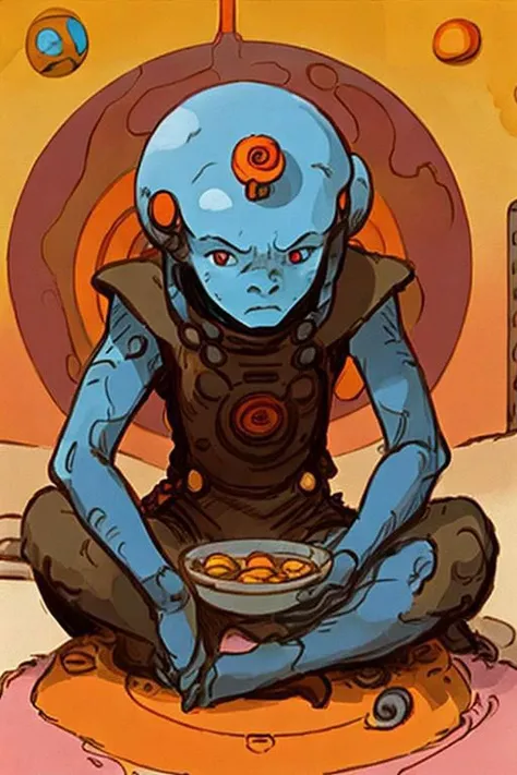 a close up of a cartoon of a person eating food