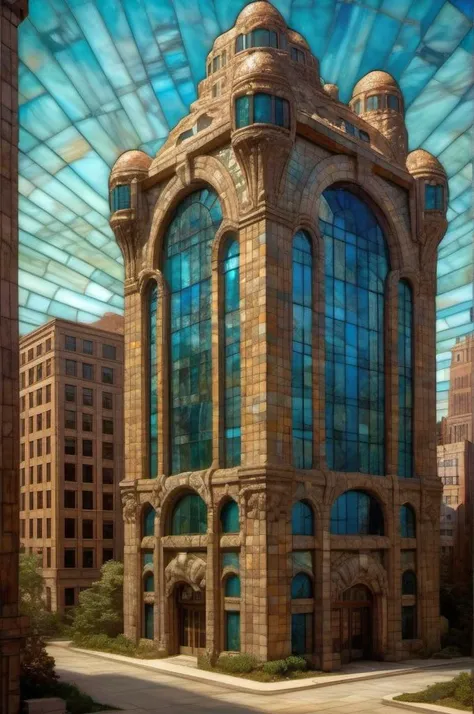 <lora:Louis Comfort Tiffany Style:1> Louis Comfort Tiffany Style, Office Buildings, Conglomerate stone,
science fiction, building, architecture
science fiction, building, architecture