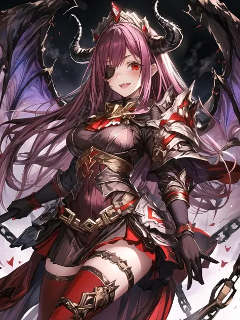 a woman with long hair and a sword in a dark outfit