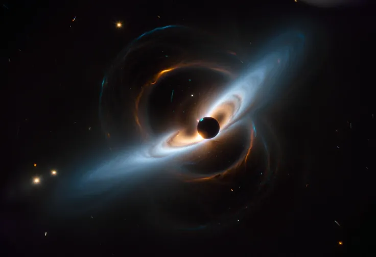 A hubble telescope image of a distant black hole