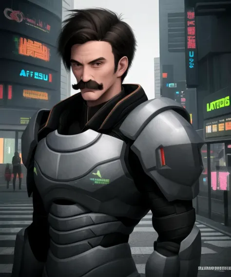 score_9, score_8_up, score_7_up,rating_safe,2d,anime, cyberpunk edgerunners,upper body,henchmann with a moustache wearing cyberp...