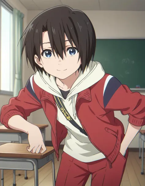 anime image of a girl in a classroom with a blackboard