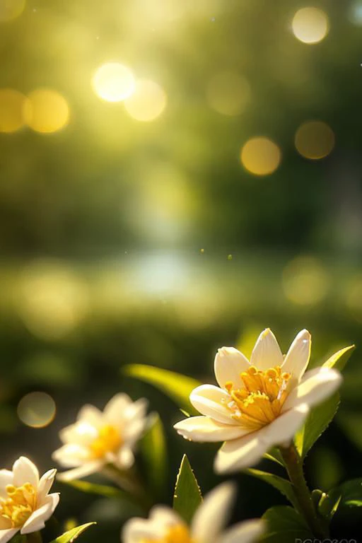 there are many white flowers that are blooming in the grass