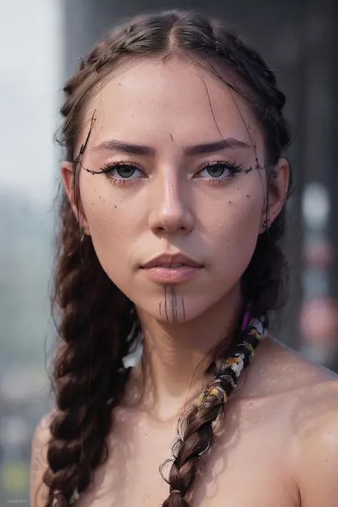 photo of sks woman with braided pigtails, a woman as a movie star, modelshoot style, (extremely detailed CG unity 8k wallpaper), photo of the most beautiful artwork in the world, professional majestic oil painting by Ed Blinkey, Atey Ghailan, Studio Ghibli...