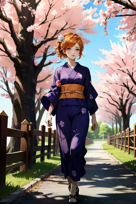 ((ultra detailed, masterpiece, absurdres))
<lora:SpiderMaryJ:0.9>
SpiderMaryJ, 1girl, orange hair, blue eyes, walking in a serene Japanese park with cherry blossoms, yukata, and a hair ornament