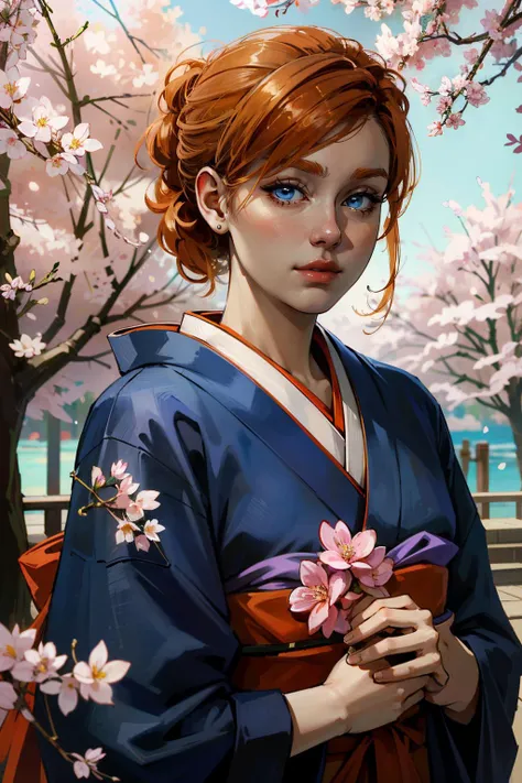 ((ultra detailed, masterpiece, absurdres))
<lora:SpiderMaryJ:0.9>
SpiderMaryJ, 1girl, orange hair, blue eyes, in a traditional kimono, surrounded by cherry blossoms