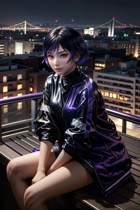 ((ultra detailed, masterpiece, absurdres))
<lora:T8Reina:0.9>
T8Reina, 1girl, short hair, purple hair, multicolored hair, overlooking the city from a rooftop bar at night, chic outfit, sitting