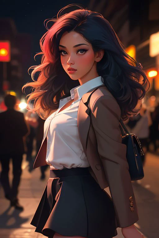 DEN_rebz_SG,
walking down Hollywood boulevard, a busy street scene, public, bustling, crowds, wearing a skirt and blazer,
bokeh, f1.4, 40mm, photorealistic, raw, 8k, textured skin, skin pores, intricate details  <lora:epi_noiseoffset2:1>, epiCRealism, <lor...