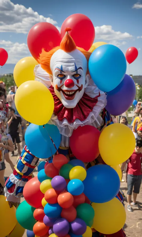 clown surprise party waiting for you in heaven or hell or whereever you believe you go in the afterlife. Clowncore , detailed, realistic, 8k uhd, high quality, 