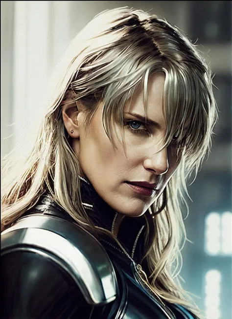 illustration of sks woman as thief in leather armor, smirk, beautiful detailed eyes, cinematic, drawn by Greg Rutkowski, Yoji Shinkawa:0.6, vibrant colors, <lora:locon_darylhannah_v1_from_v1_64_32:1.25>